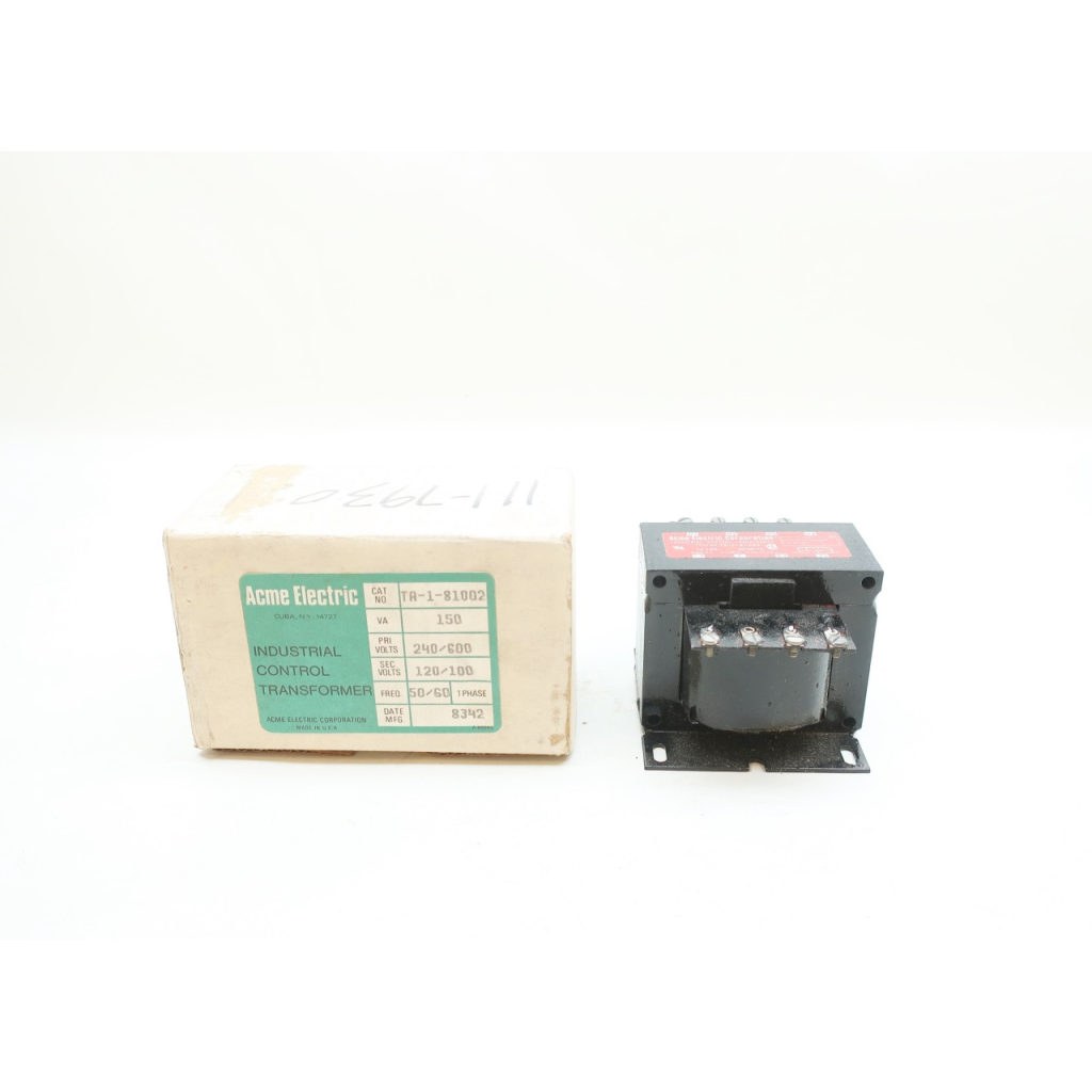 Acme TA-1-81002 1ph 150va 240/600v-ac 100/120v-ac Control Voltage Transformer
