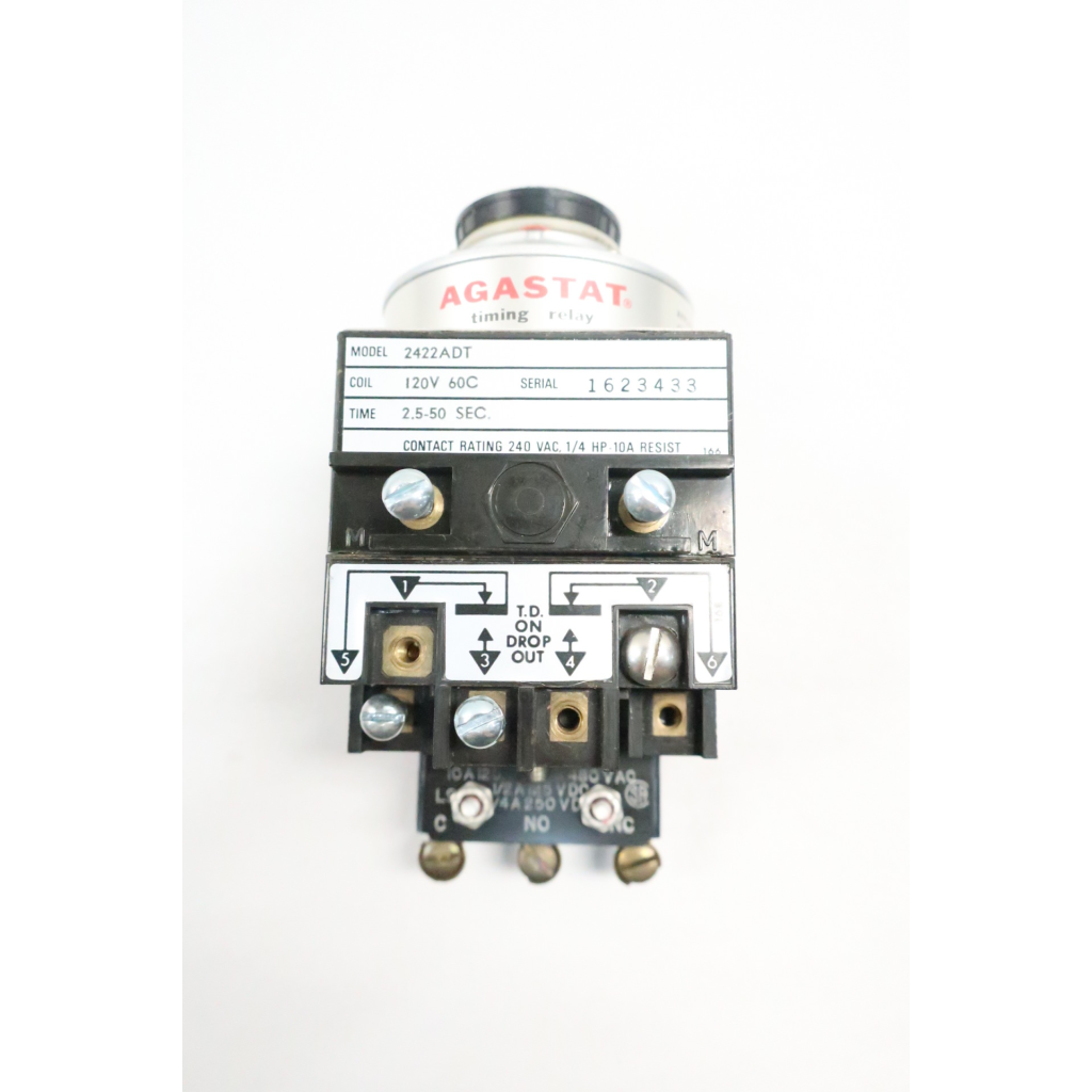 Agastat 2422ADT Timing Relay 2.5-50sec 120v-ac