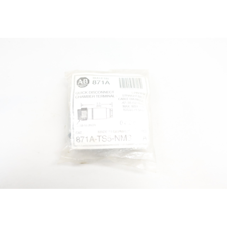 Allen Bradley 871A-TS5-NM3 5-pin Male Quick Disconnect Connector Ser A