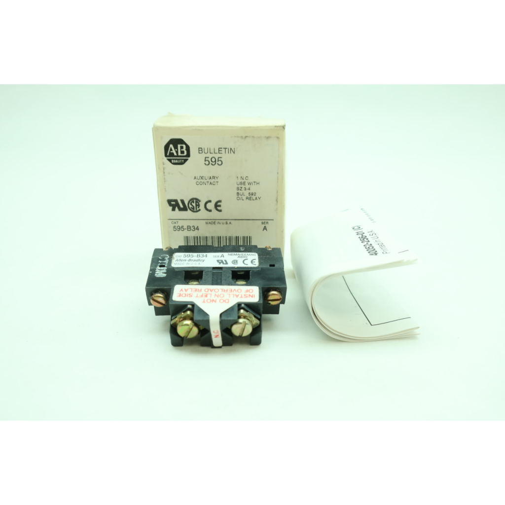 Allen Bradley 595-B34 Auxiliary Contact Block Ser A