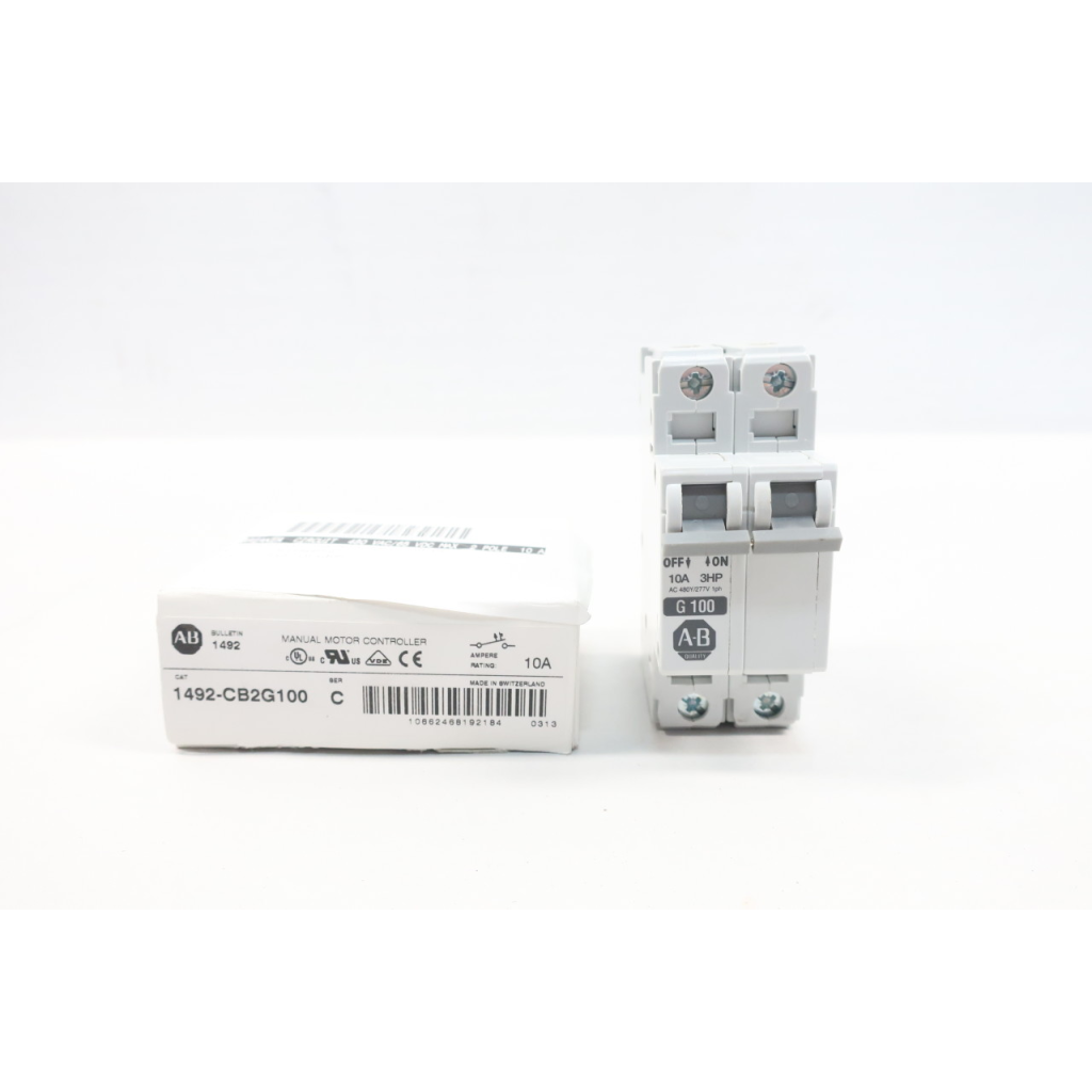 Allen Bradley 1492-CB2G100 G100 Molded Case Circuit Breaker 2p 10a 480v-ac Ser C