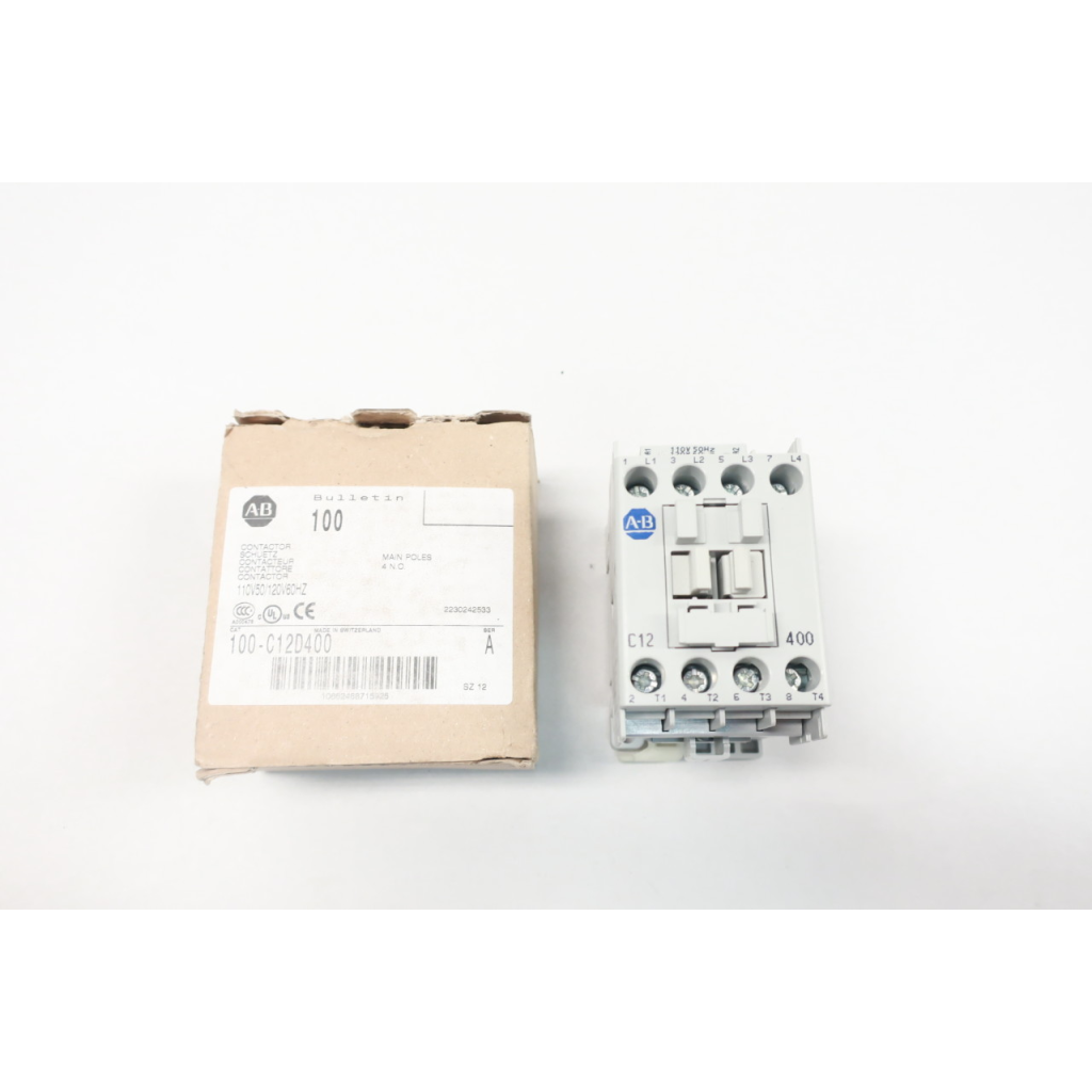 Allen Bradley 100-C12D400 Ac Contactor 120v-ac 25a 7.5hp Ser A