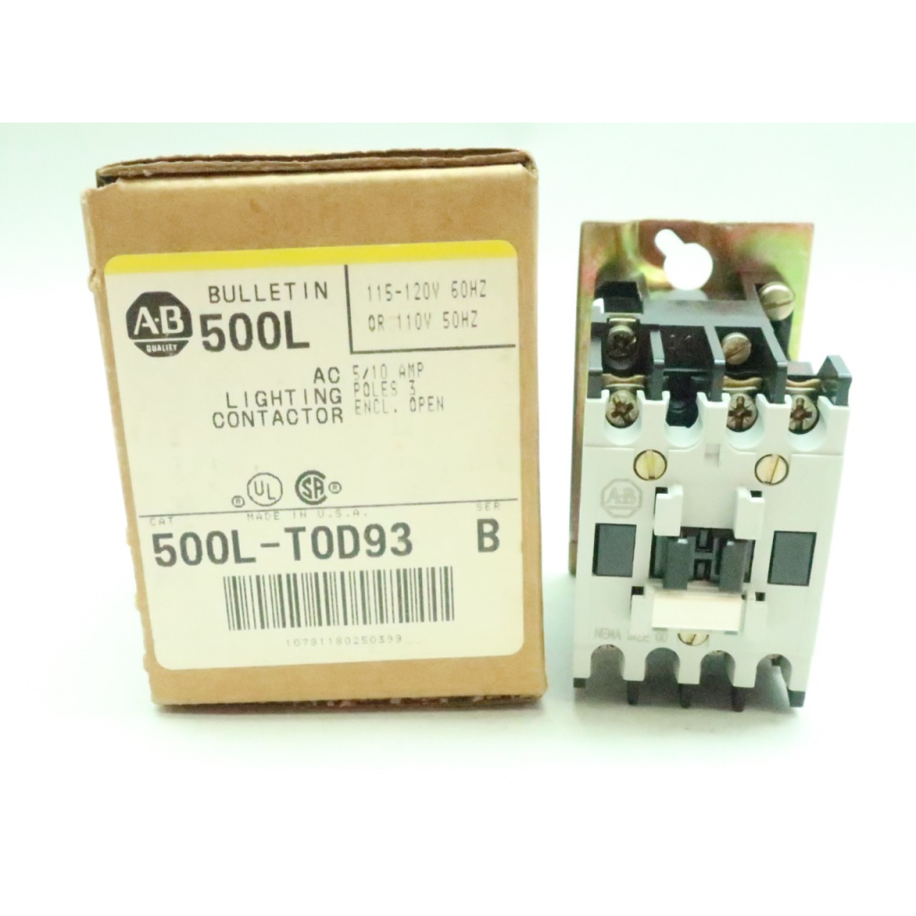 Allen Bradley 500L-TOD93 Size 00 Lighting Contactor 120v-ac 2hp Ser B