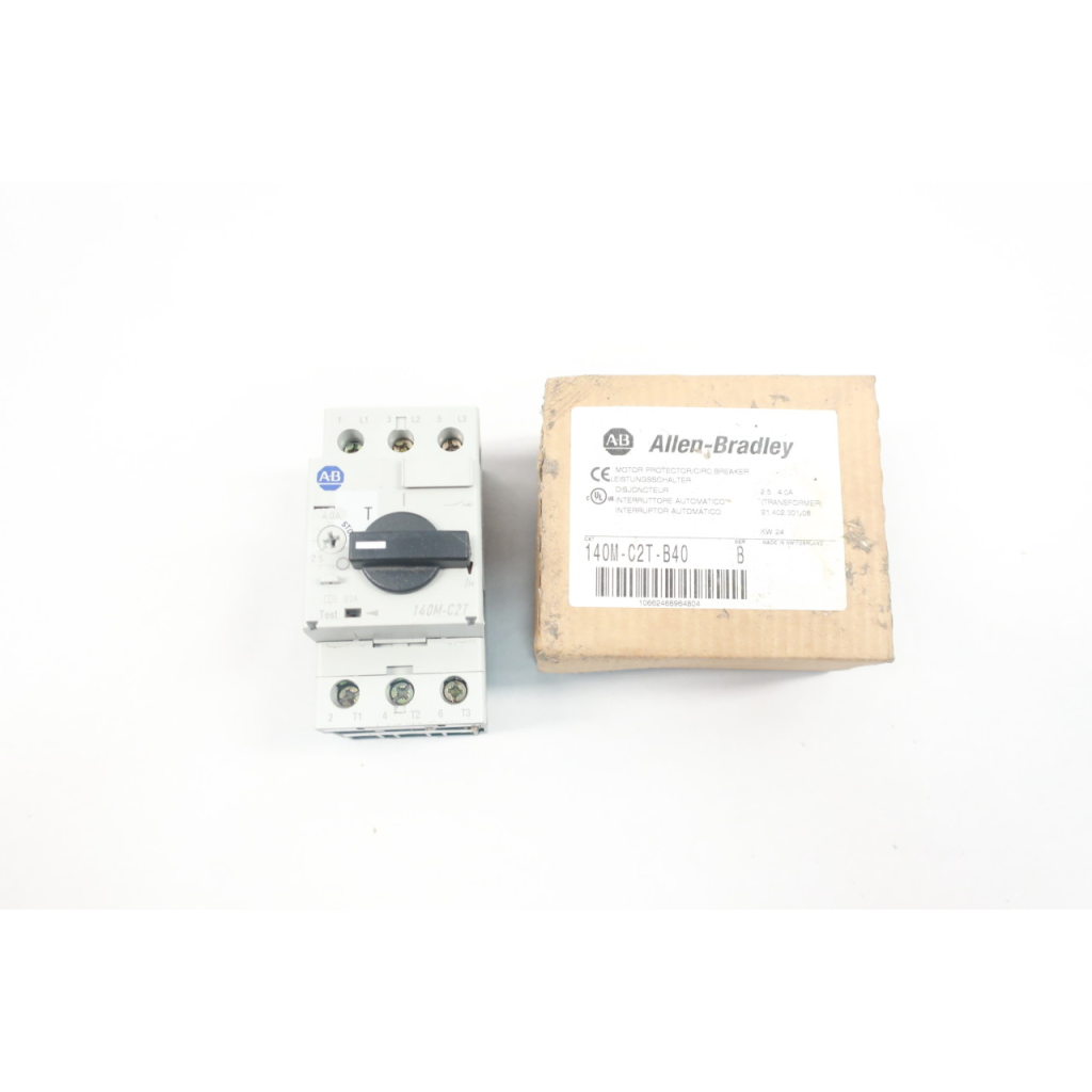 Allen Bradley 140M-C2T-B40 Motor Protector Circuit Breaker Ser B 2.5-4a Amp 3hp