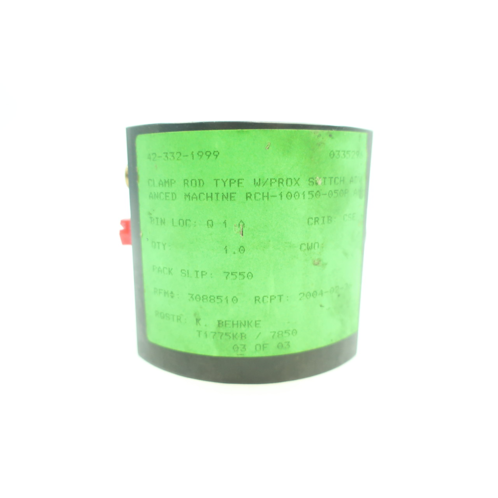 Amlok RCH-100150-050P Clamp Rod With Prox Switch Advance Machine