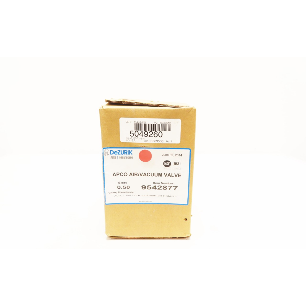 Apco 9542877 Dezurik Air Vacuum Valve 1/2in Npt