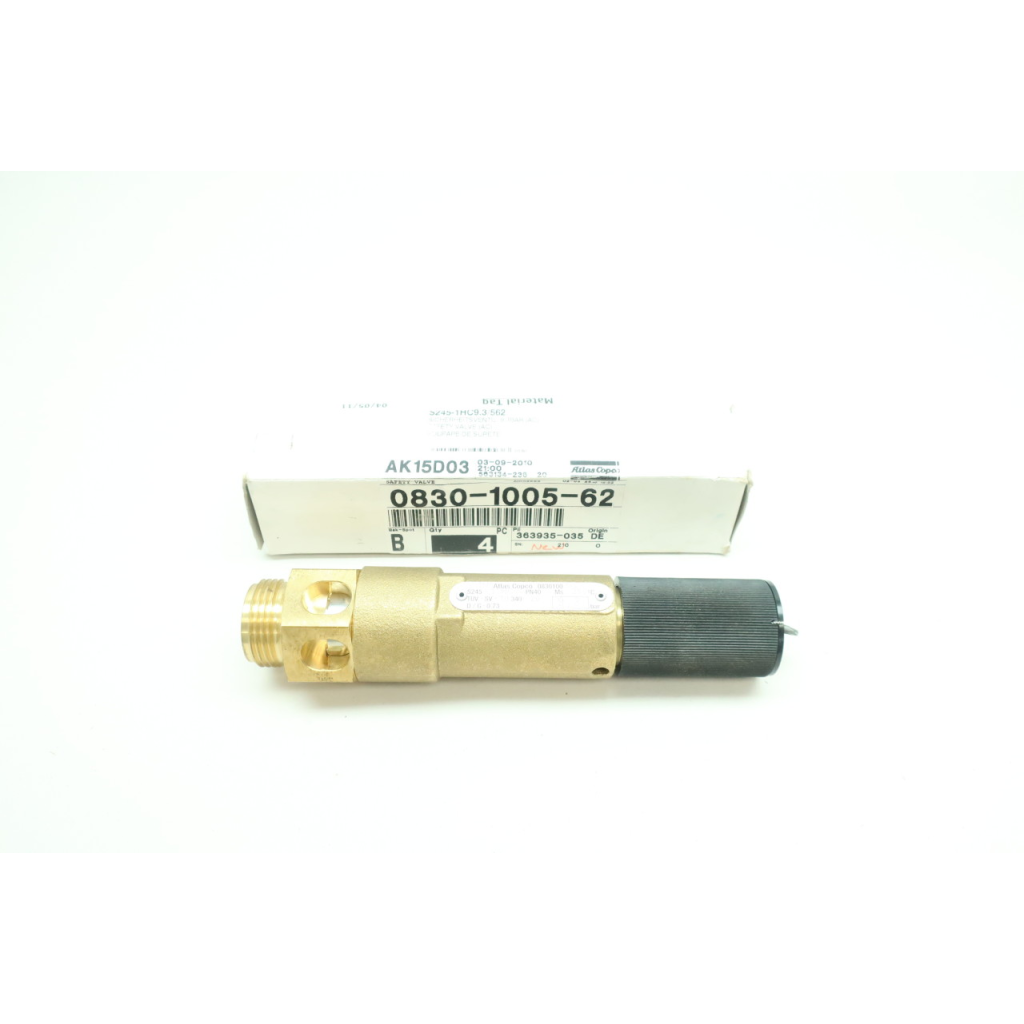 Atlas Copco 0830-1005-62 Brass Relief Valve 9.3bar 1in Npt