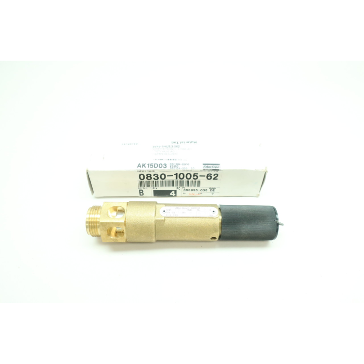 Atlas Copco 0830-1005-62 Brass Relief Valve 9.3bar 1in Npt