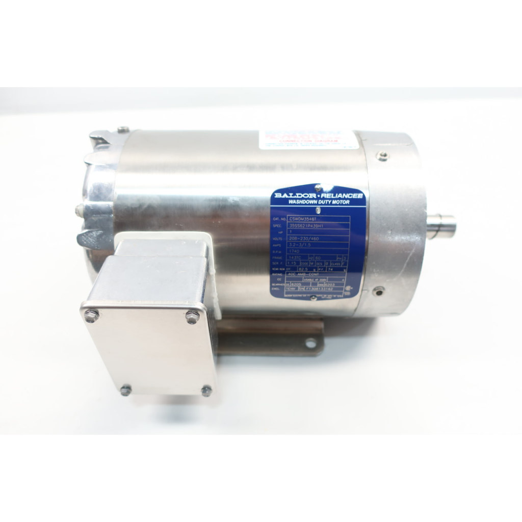 Baldor CSWDM3546T Motor 143tc 3ph 1kva 1740rpm 208-230/460v-ac