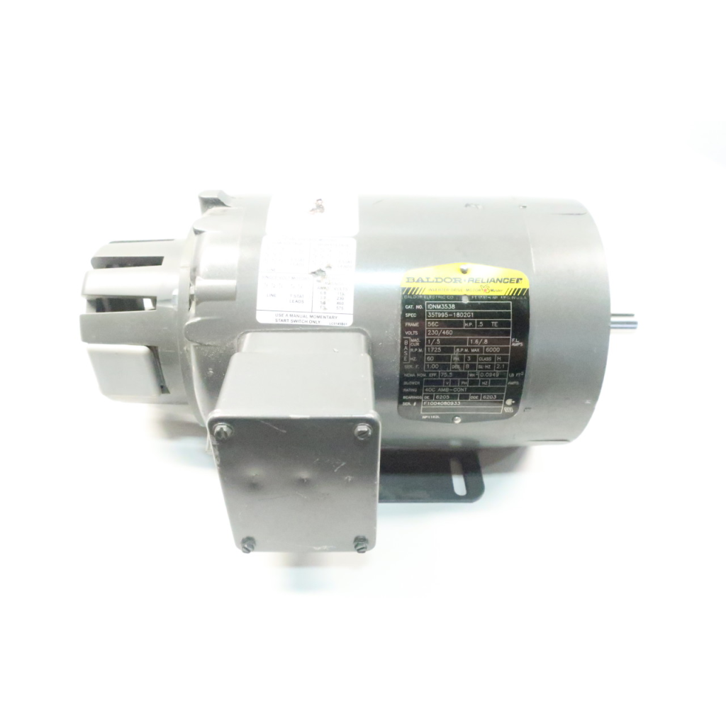 Baldor IDNM3538 Ac Motor 56c 3ph 1/2hp 1725rpm 230/460v-ac