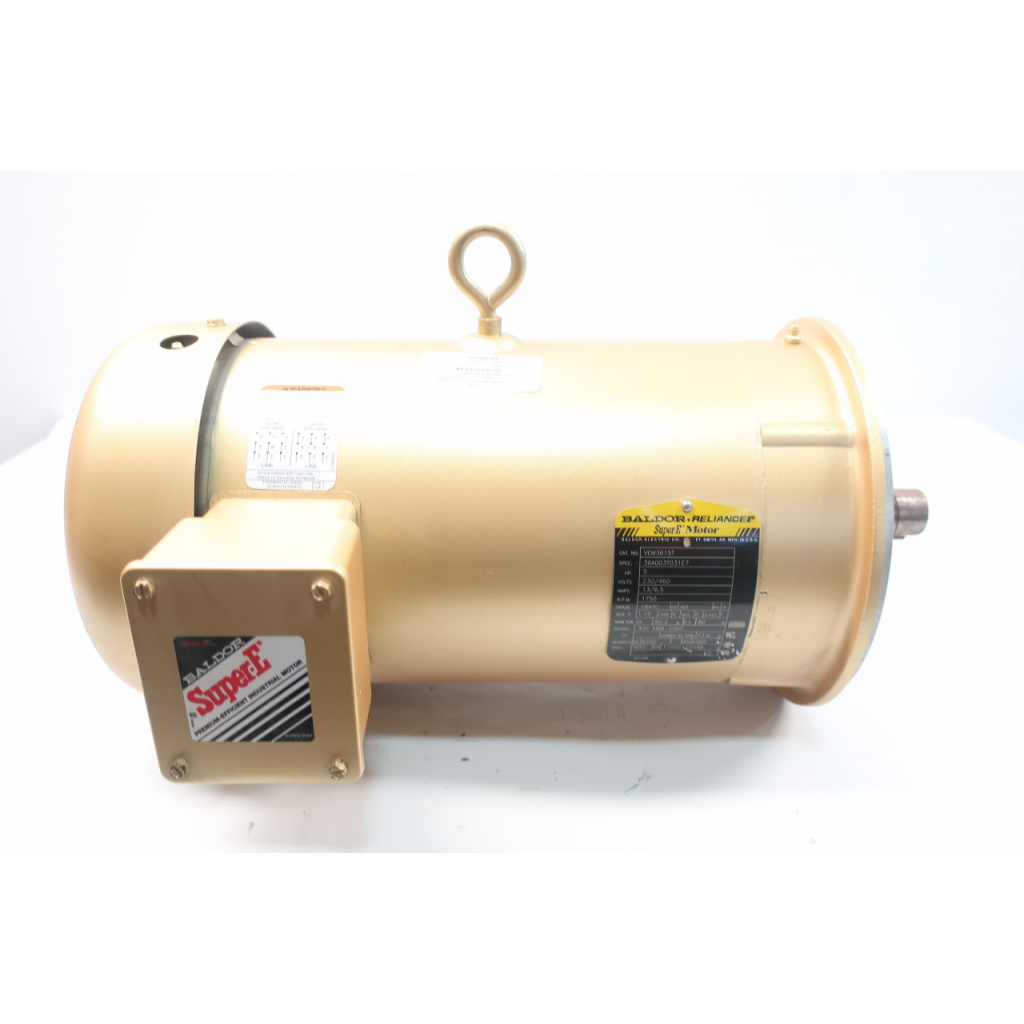 Baldor VEM3615T Ac Motor 184tc 3ph 5hp 1750rpm 208-230/460v-ac