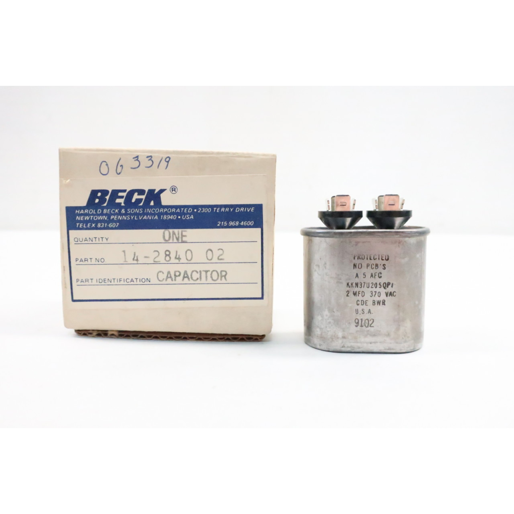 Beck 14-2840 02 KKN37U205QPI 2mfd 370v-ac Capacitor