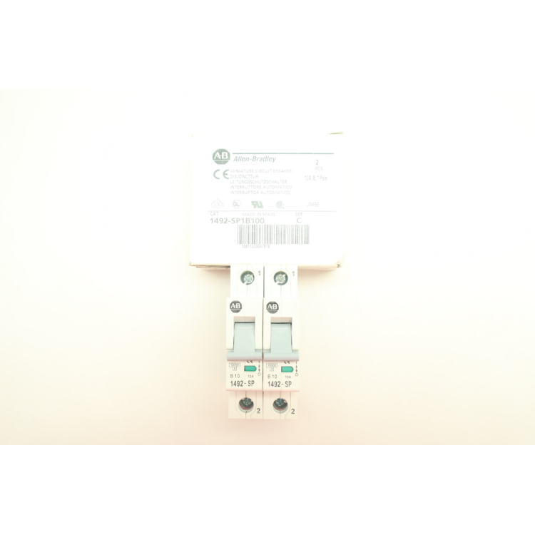 Box Of 2 Allen Bradley 1492-SP1B100 Miniature Circuit Breaker 1p 10a Amp 277v-ac