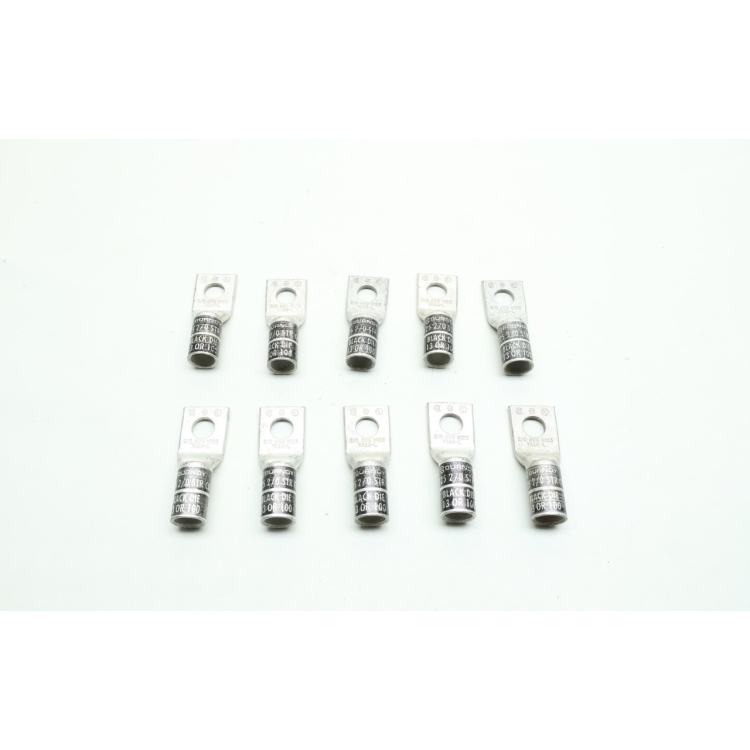 Box Of 10 Burndy YA26-LBOX Hylug Lug 2/0 Cu 1 Hole Short 3/8