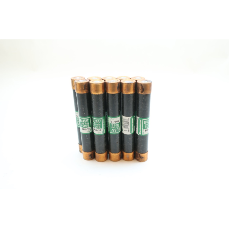 Box Of 10 Buss N0S-10 Cartridge Fuse K5 10a Amp 600v