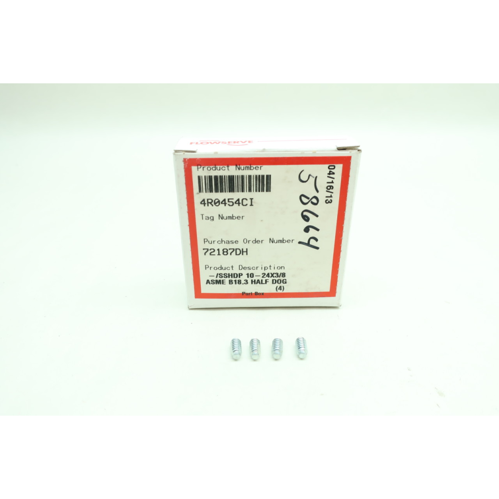 Box Of 4 Flowserve 4R0454CI Sshdp 10-24x3/8 Half Dog