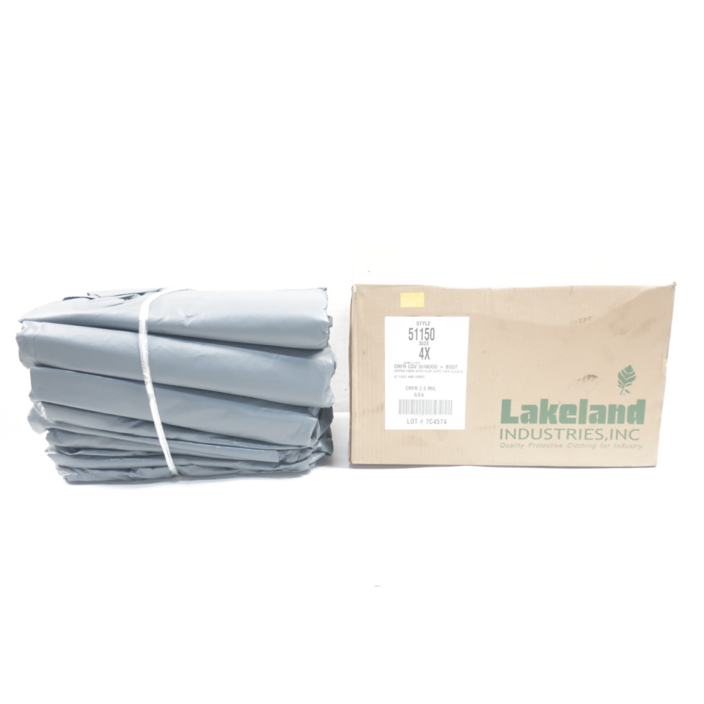 Box Of 6 Lakeland Industries 51150 4x W/hood & Boot Coverall