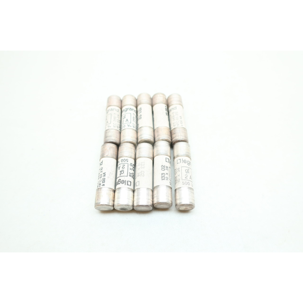 Box Of 10 Legrand 133 02 2a Amp 500v-ac Cartridge Fuse
