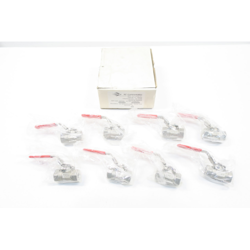 Box Of 8 New Kf Contromatics U5000-D21 HS-810 Ball Valve 1/4in Npt