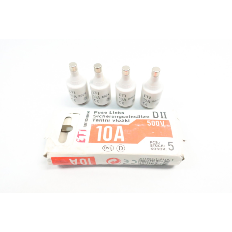 Box Of 4 New Sicherungseinsatze DII Fuse Links 10a 500v-ac