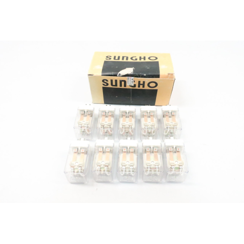 Box Of 10 New Sungho SHR-MP2S Relay 220v-ac Box Of 10 New Sungho SHR-MP2S Relay 220v-ac