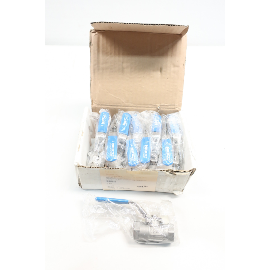 Box Of 10 Nibco T-560-S6-R-66LL Manual Stainless Ball Valve 1/2in Npt