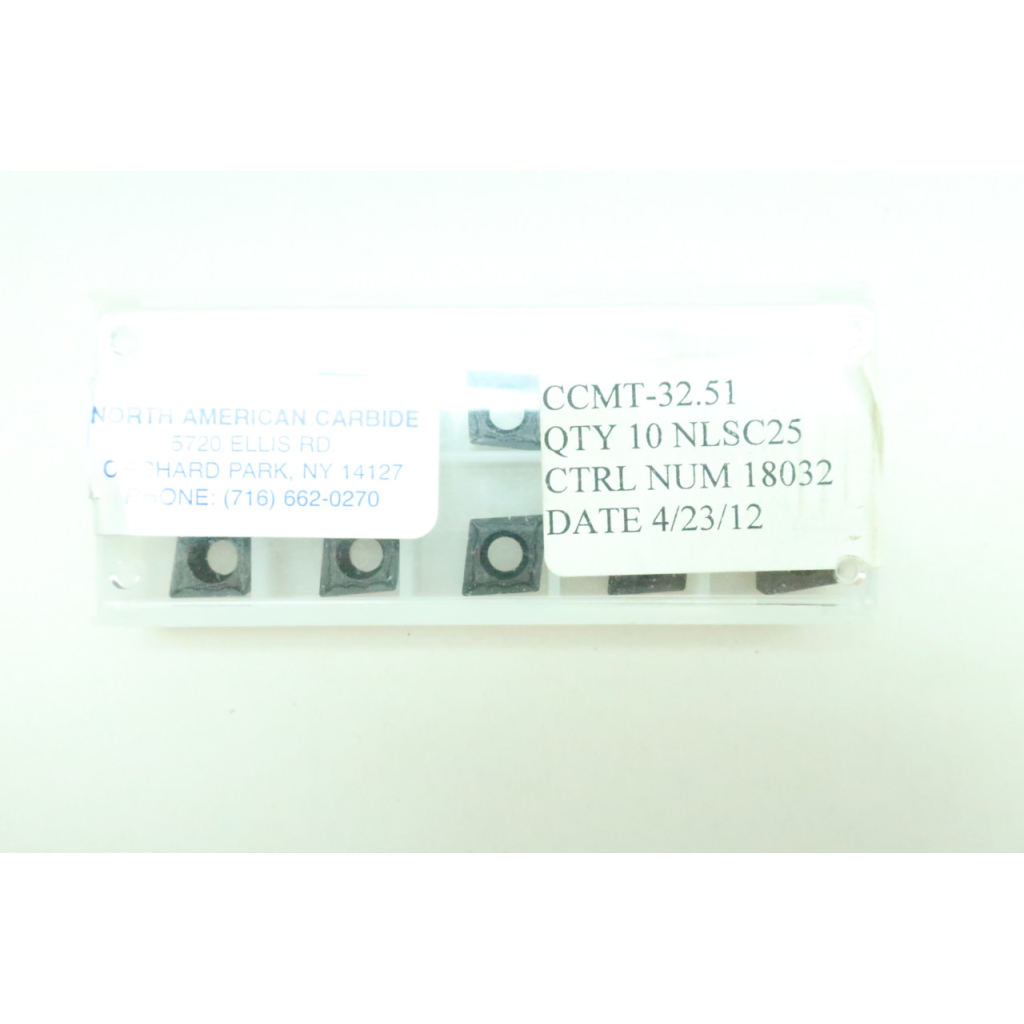 Box Of 10 North American Carbide CCMT-32.51 NLSC25 Carbide Insert