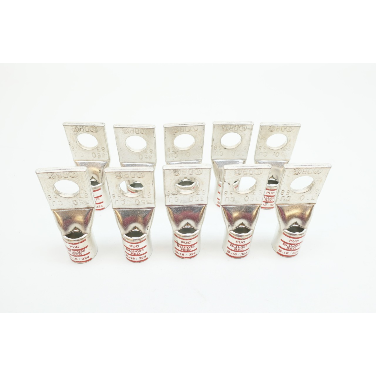 Box Of 10 Penn-union BLU-035S3 D-18 Red 5/8in Copper Compression Lug