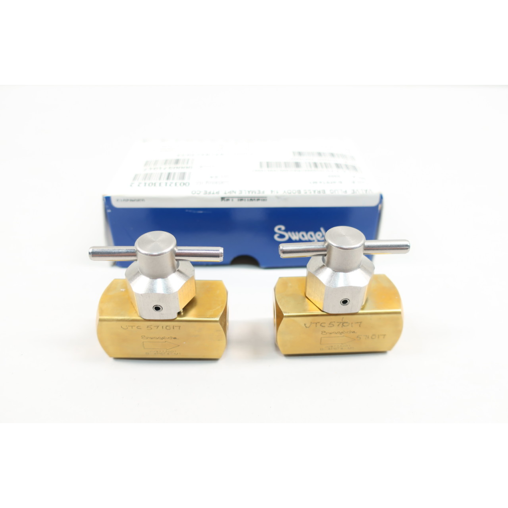 Box Of 2 Swagelok B-4P6T4-M1 Manual Brass Plug Valve 1/4in Npt