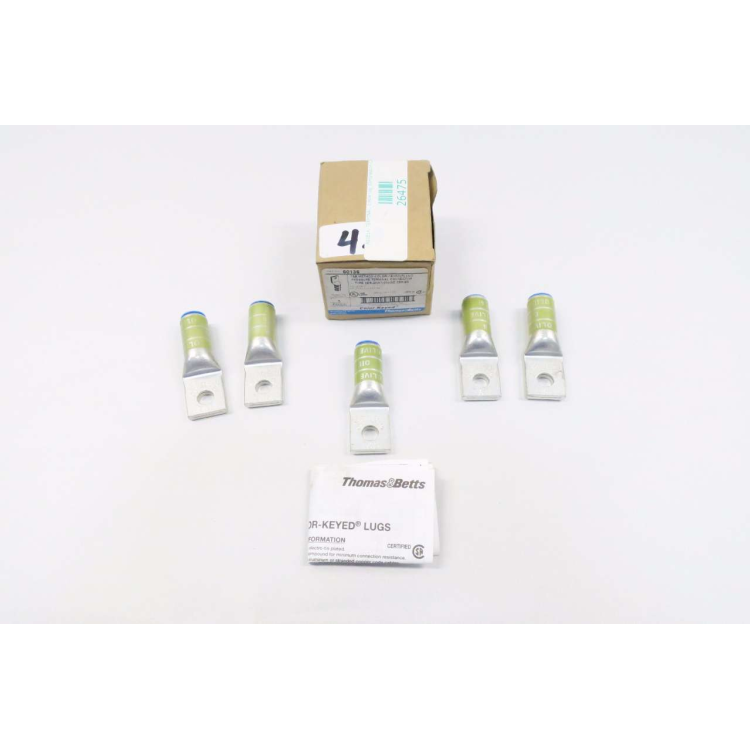 Box Of 5 Thomas&betts 60136 Olive 3/8 In Lug Terminal Connector