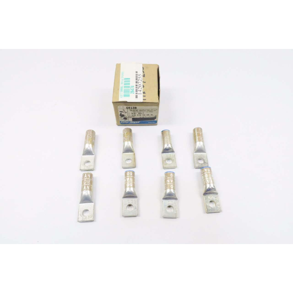 Box Of 8 Thomas&betts 60130 Tan 3/8 In Lug Terminal Connector