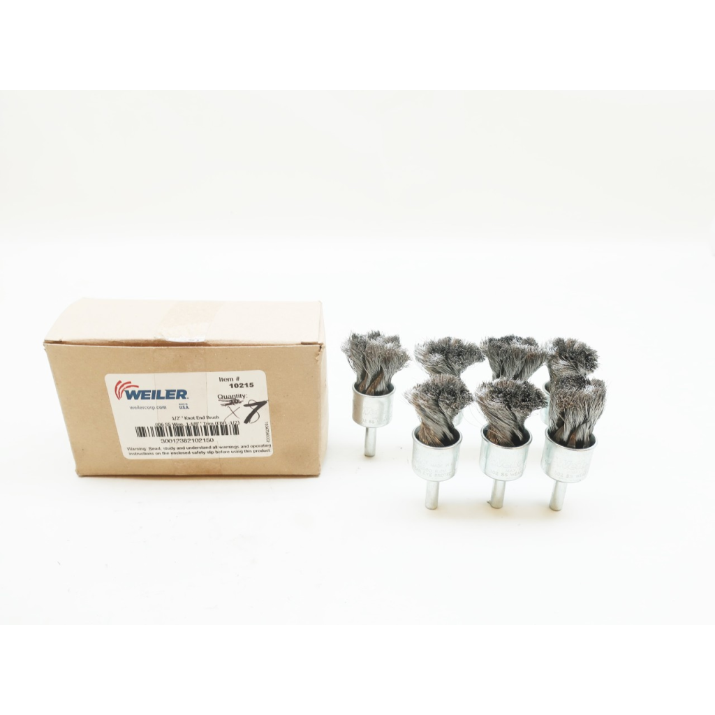 Box Of 7 Weiler 10215 .006 Wire 1-1/8in Trim 1/2in Knot End Brush