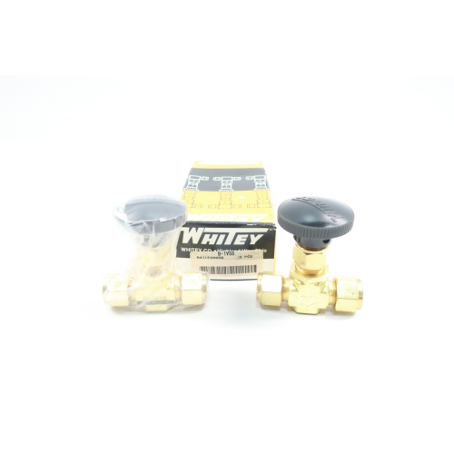 Box Of 2 Whitey B-1VS8 Manual Brass Needle Valve 1/2in Tube