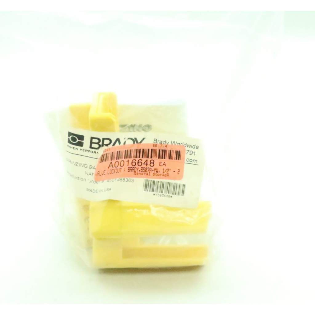 Brady Y383608 4-legged Yellow Prinzing Ball Valve Lockout