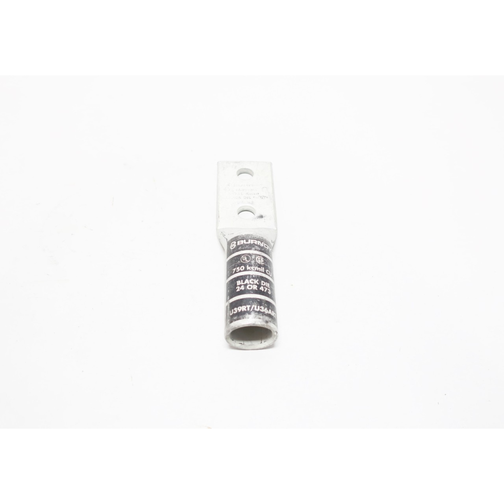 Burndy YA39-2N Black 24/473 2 Hole Copper Wire Compression Lug