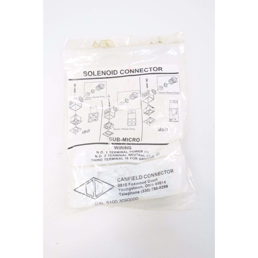 Canfield 5100 3090000 Solenoid Valve Connector