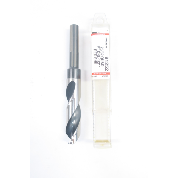 Chromate 91252 25/64 In Quad Point Shank Drill Bit 1/2in