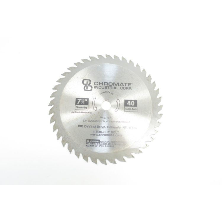 Chromate 19740 7-1/4in 40 Carbide Tooth Saw Blade