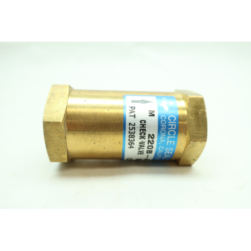 Circle Seal 220B-4PP Brass Check Valve 3000psi 1/2in Npt