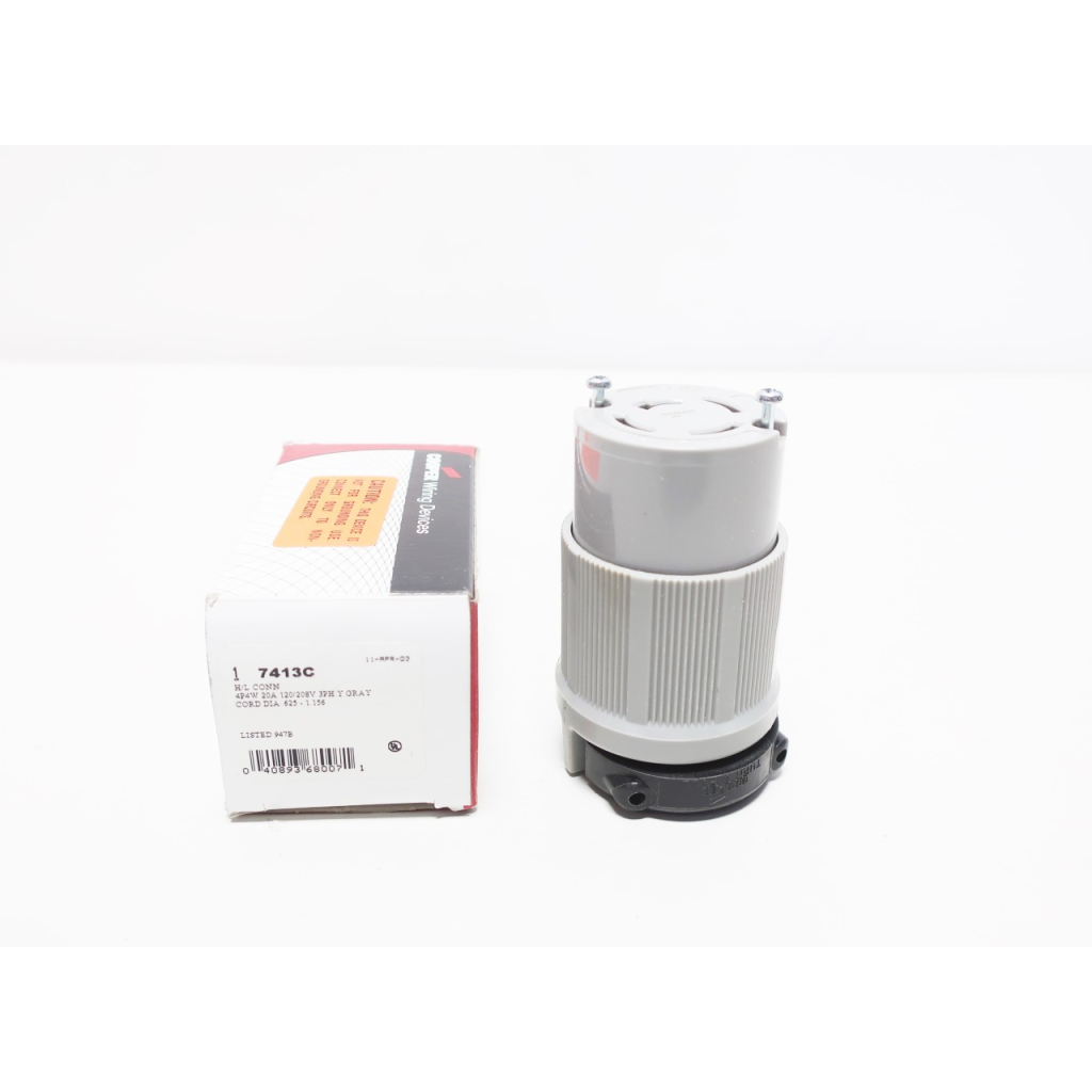 Cooper 7413C H/l 4p 4w 20a Amp 120/208v-ac 3ph Connector