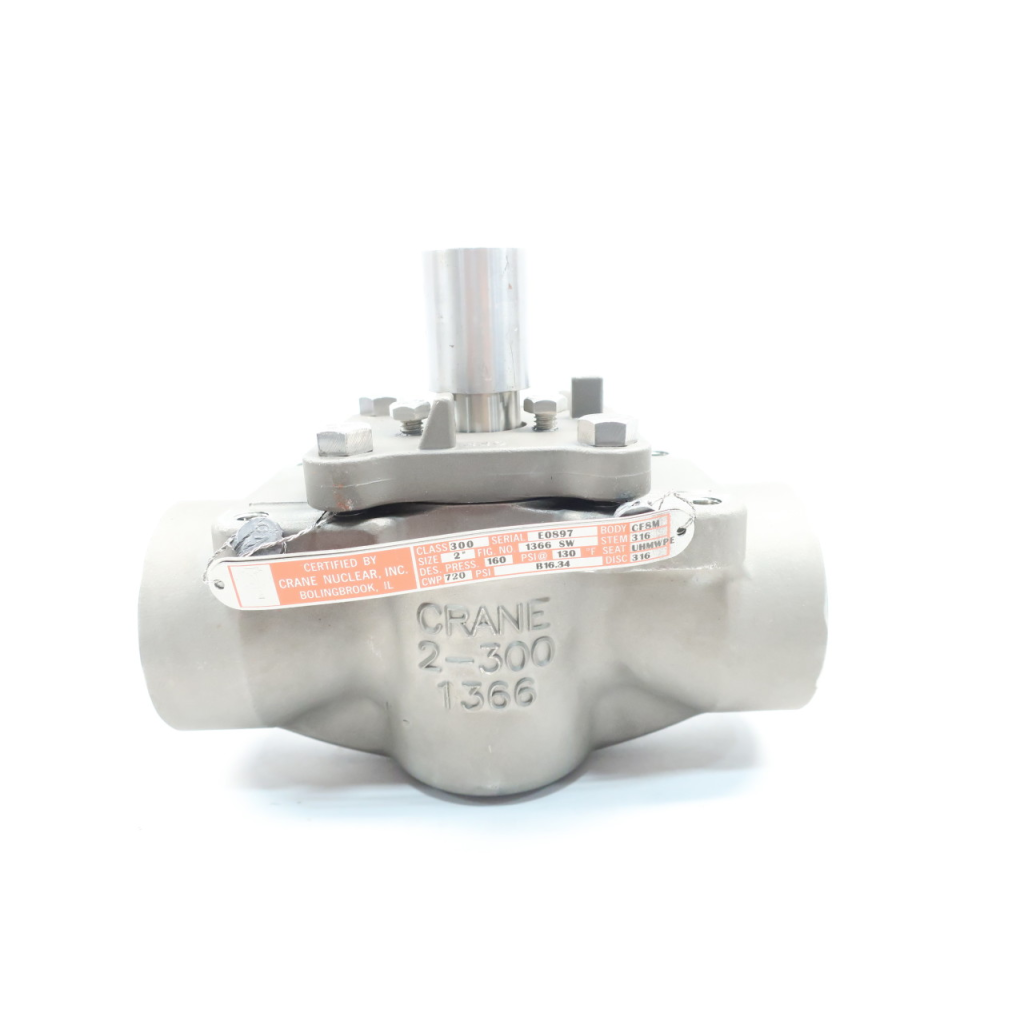 Crane 1366 SW Stainless Socket Weld Plug Valve 300 2in