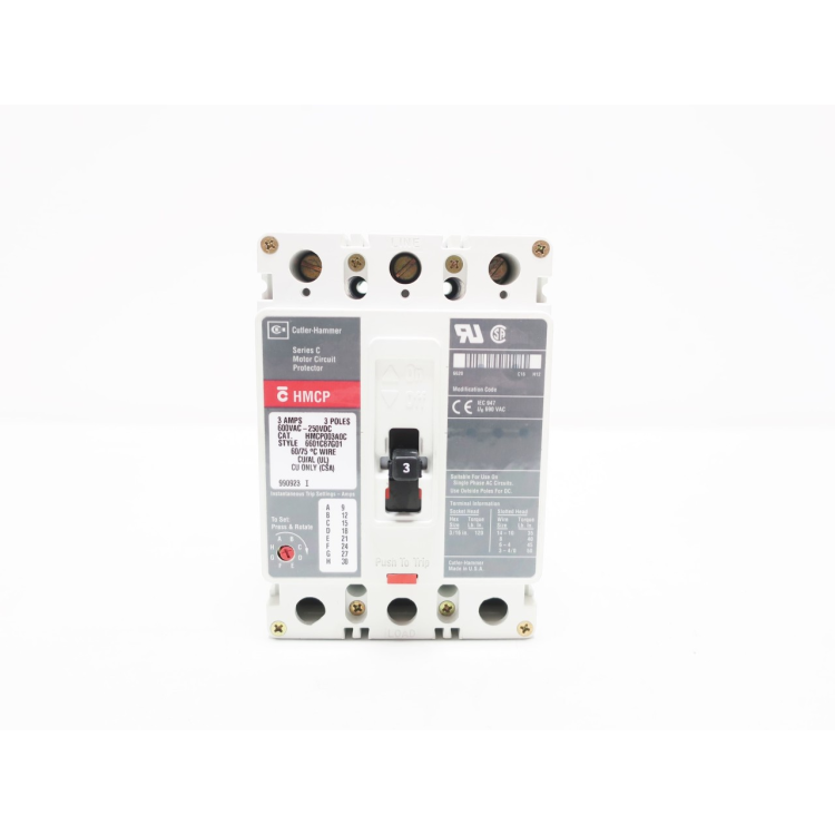 Cutler Hammer HMCP003A0C 3p 3a Amp 600v-ac Molded Case Circuit Breaker