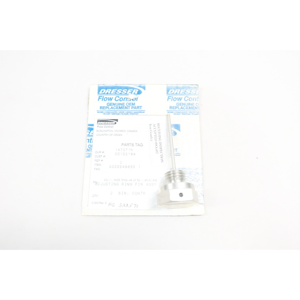 Dresser G-1076425-AEN Adjusting Ring Pin Assembly