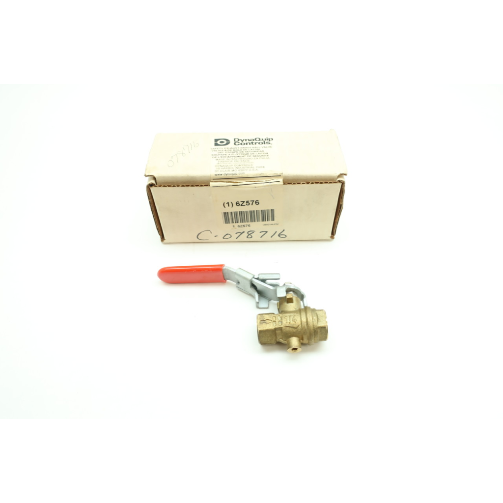Dynaquip 6Z576 Manual Brass Threaded Ball Valve 1/4in Npt 200psi