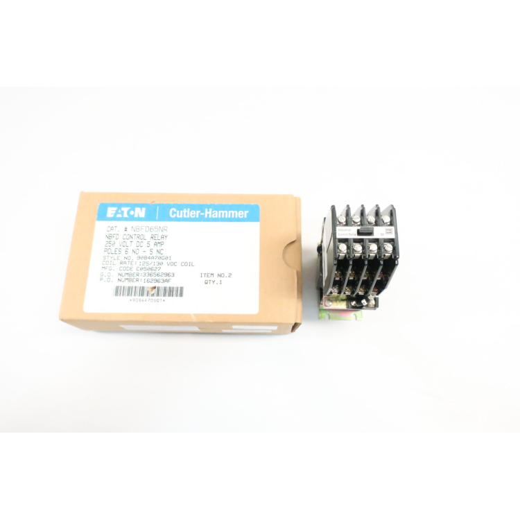 Eaton NBFD65NR Cutler Hammer Control Relay 125/130v-dc 5a Amp