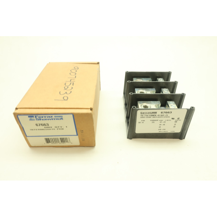 Ferraz Shawmut 67663 Power Distribution Block 3p