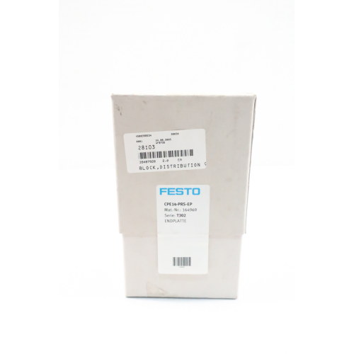 Festo CPE14-PRS-EP 164969 G3/8 Pneumatic Manifold End Plate