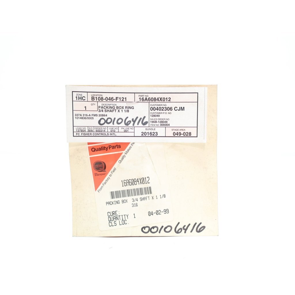 Fisher 16A6084X012 Packing Box Ring 3/4in X 1-1/8in