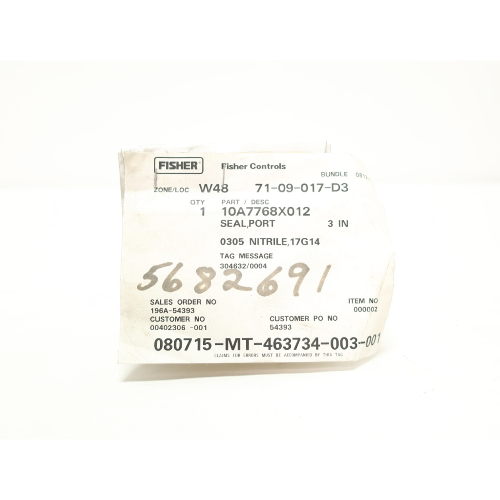 Fisher 10A7768X012 Port Seal 3in