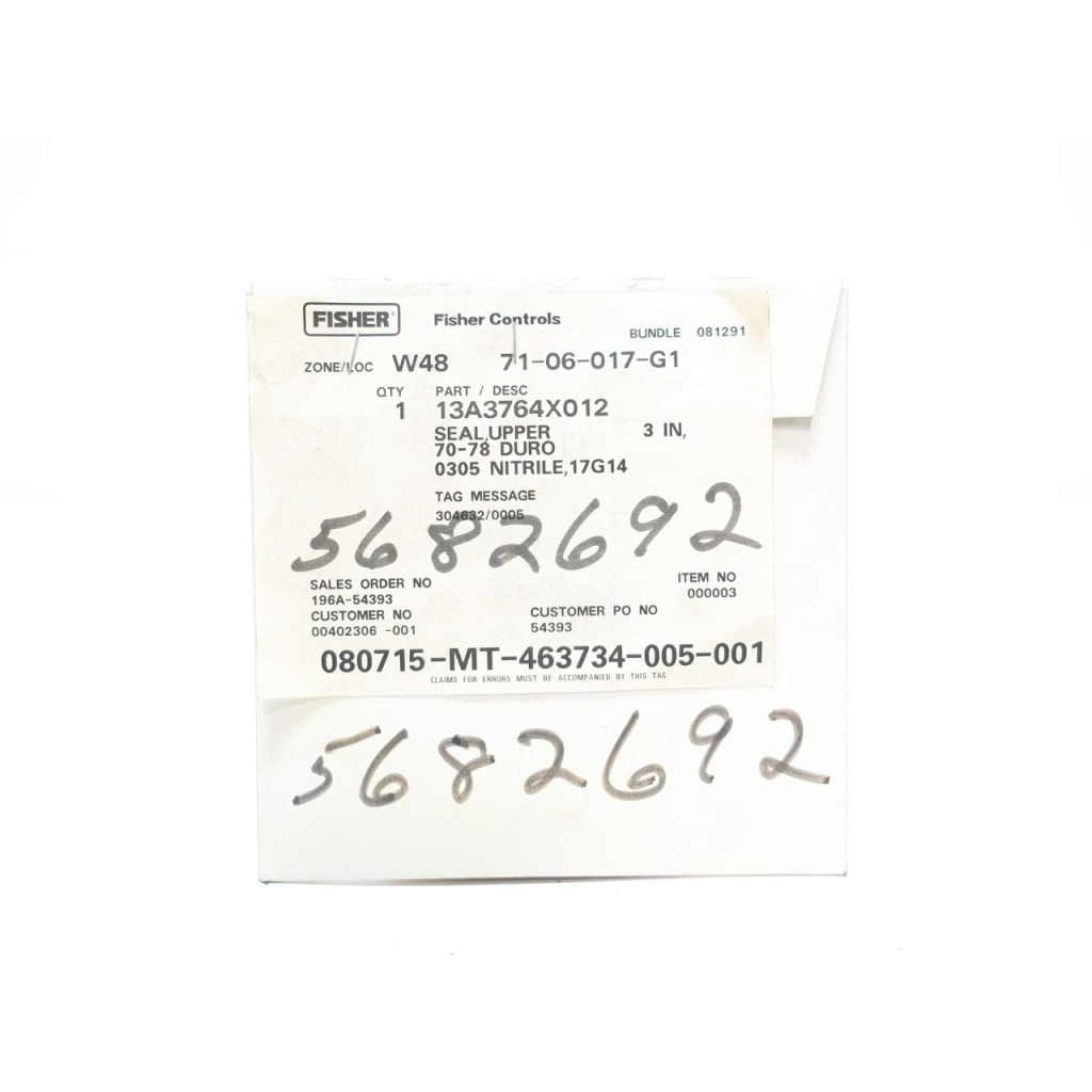 Fisher 13A3764X012 Upper Seal